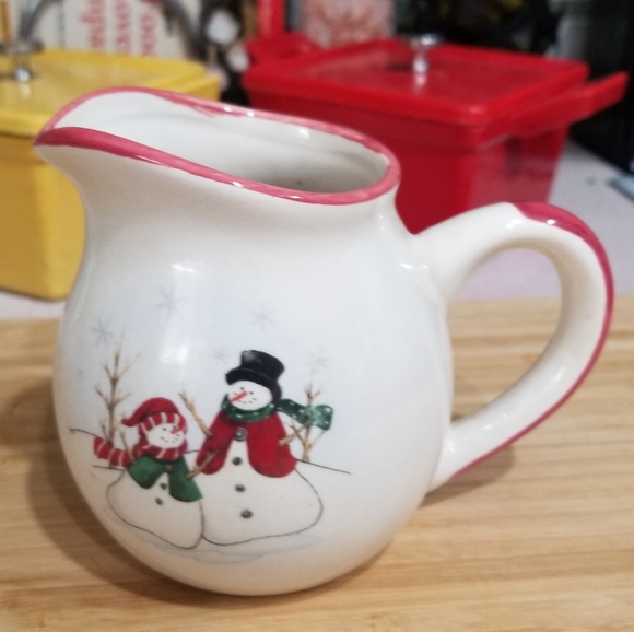 Royal Seasons Snowman Stoneware Tabletop Coffee Creamer Pitcher Christmas Decor - Picture 10 of 10